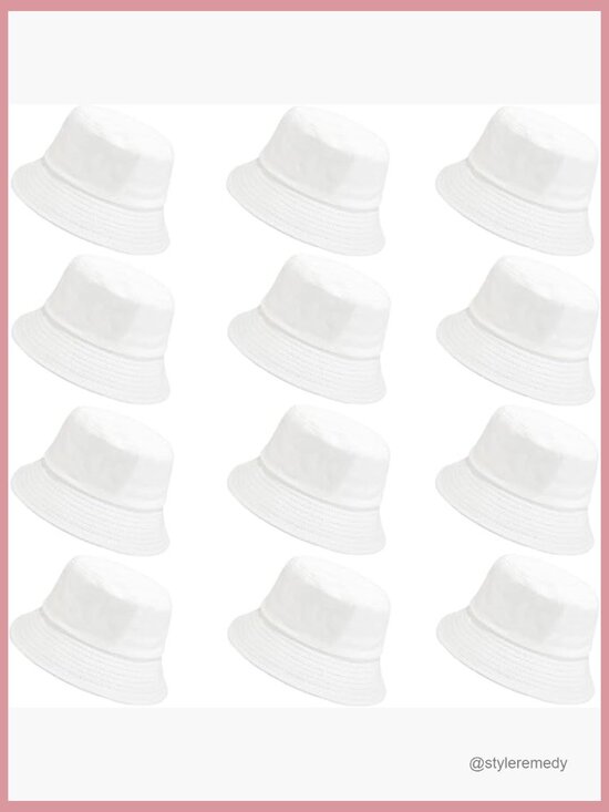 12 Pack Bucket Hats for Women Summer Cotton Beach Sun Hat main image 2